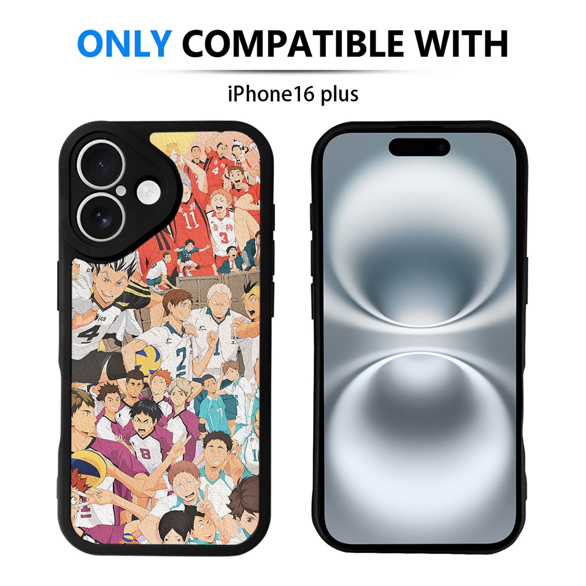 （画像用） ハイキュー!! Haikyu!! 【iPhone 16シリーズ対応】シリコンスマホケース（レザー調） 材質：シリコン